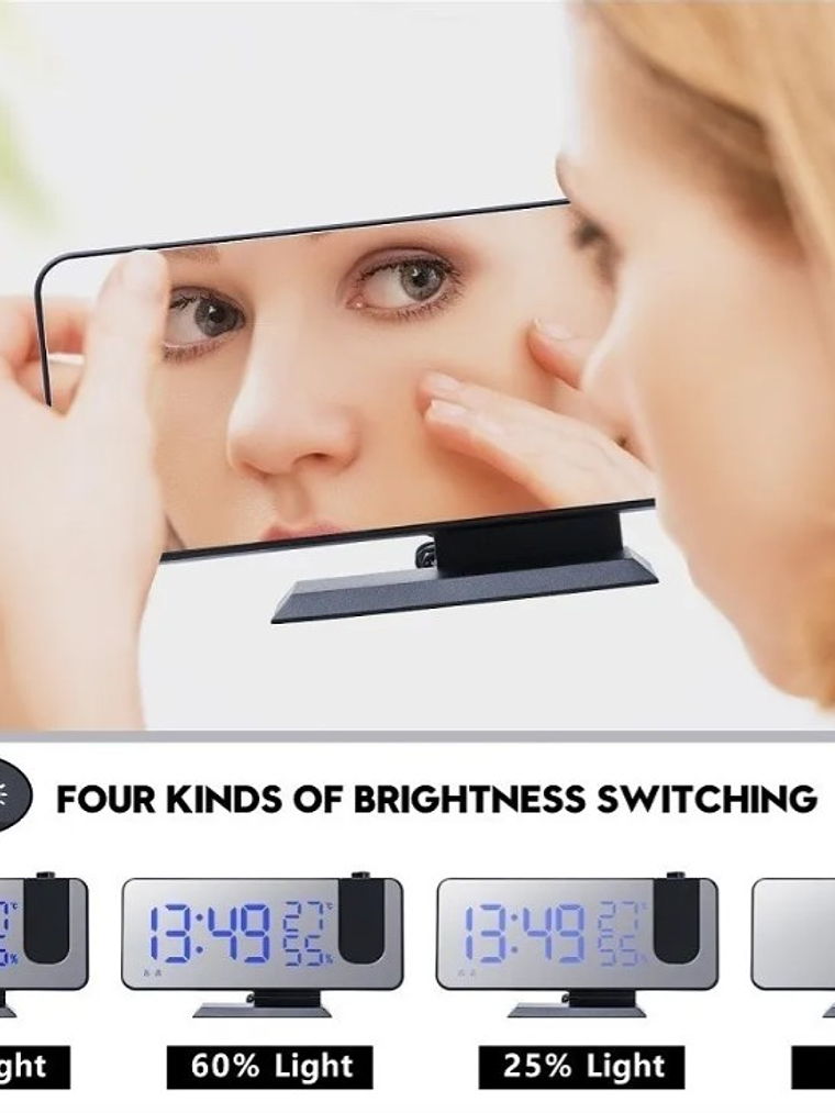 Reloj Despertador Digital con Proyector LED 3