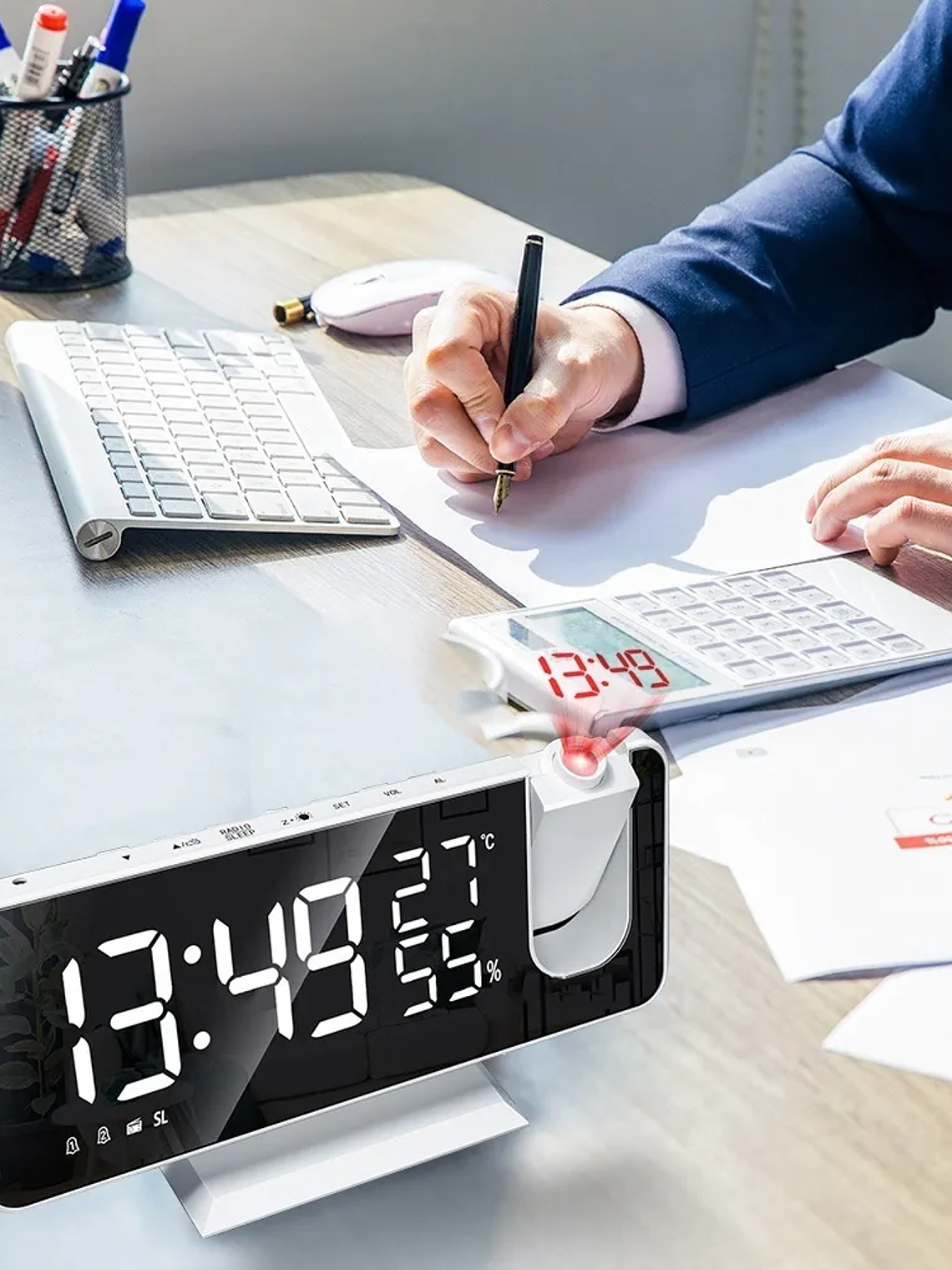 Reloj Despertador Digital con Proyector LED 4