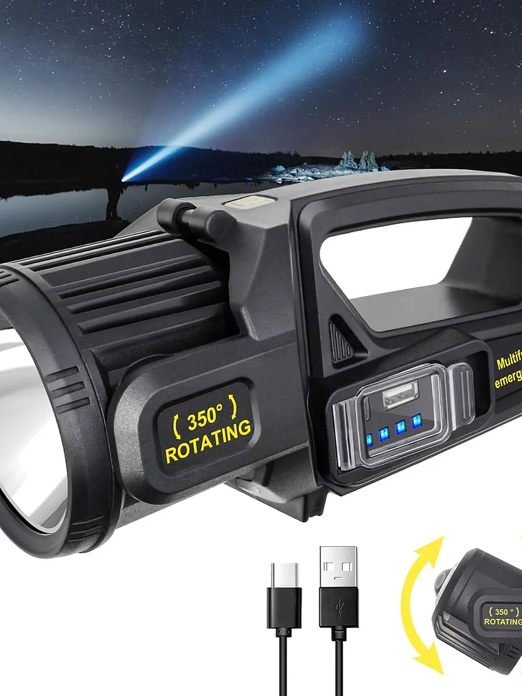 LINTERNA SOLAR RECARGABLE LED 1500 LM  1