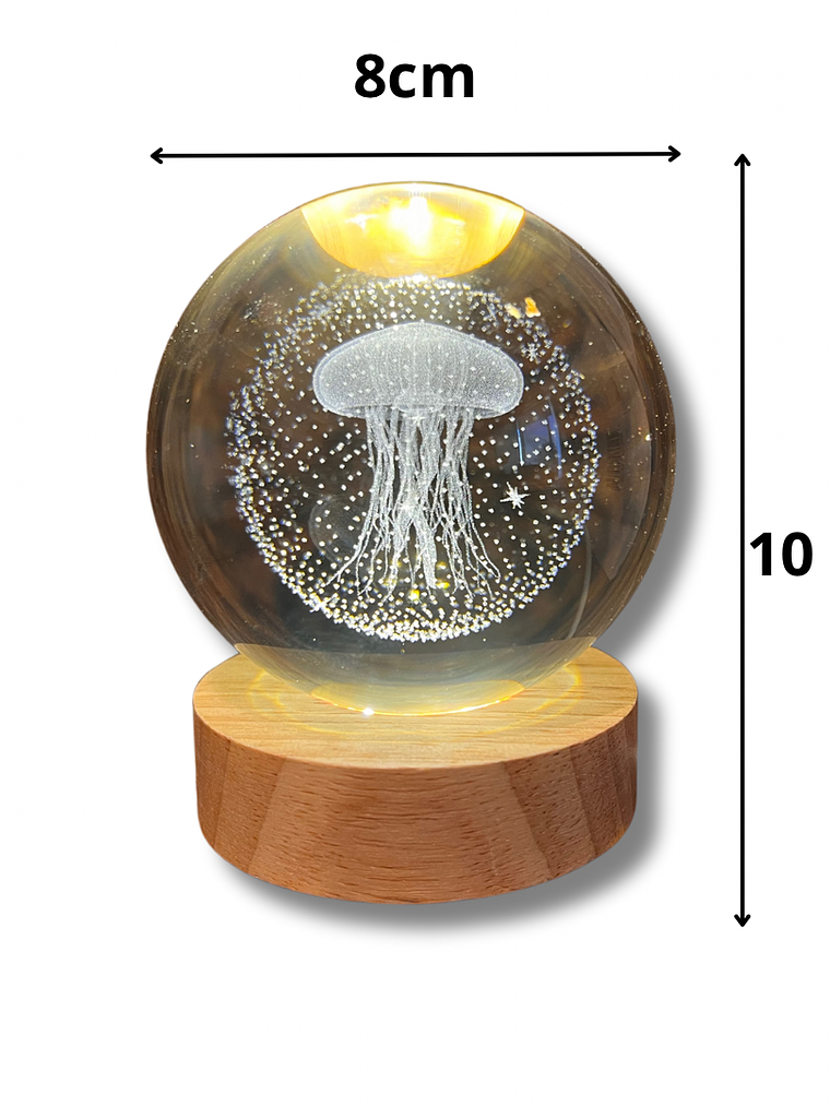 Lámpara esfera de cristal Medusa  2