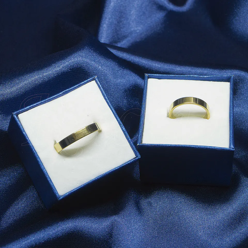 Aliança para Casais em Aço Impegno Dourado 4