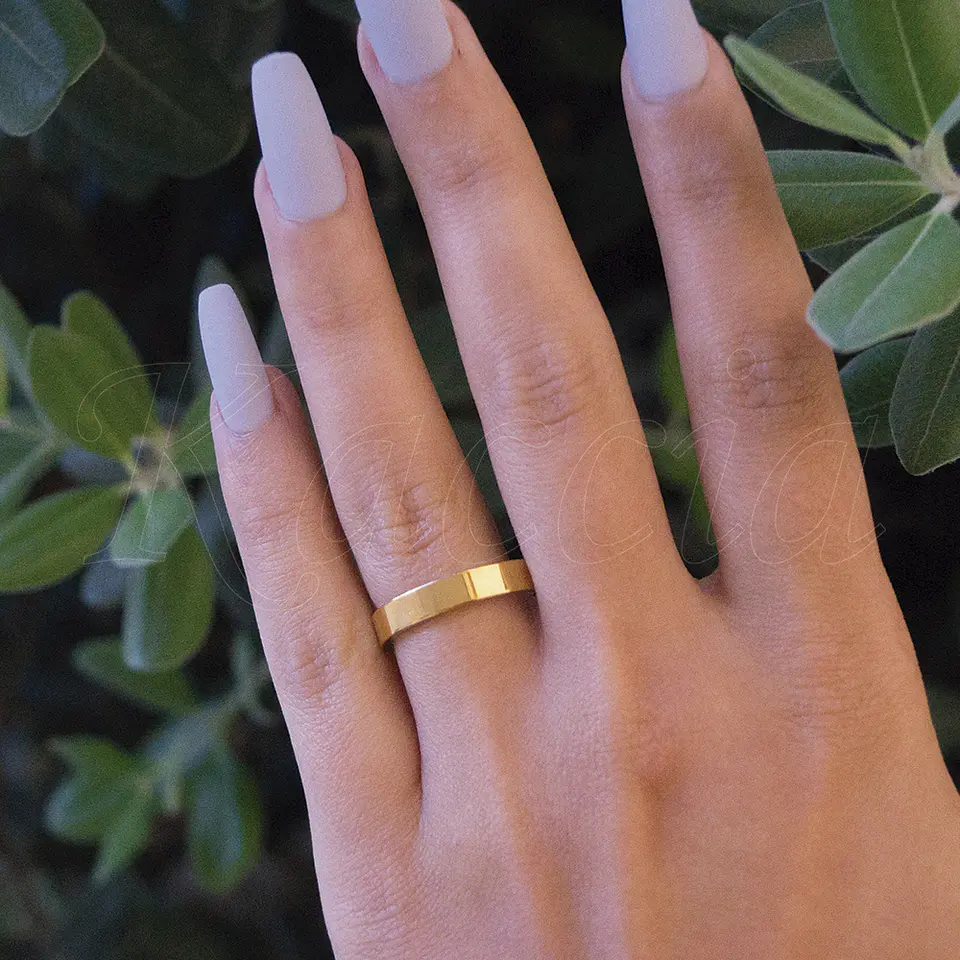 Aliança para Casais em Aço Impegno Dourado 5