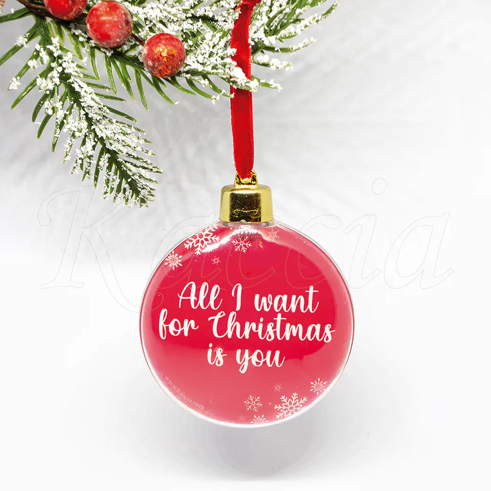 Bola de Natal Personalizável com Foto e Frase 4