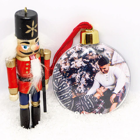 Bola de Natal Personalizável com Fotos Dupla 