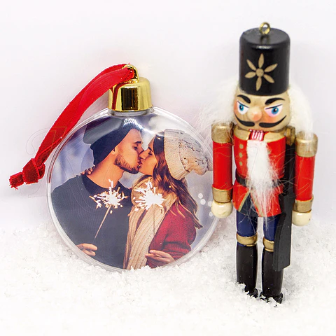 Bola de Natal Personalizável com Fotos Dupla 