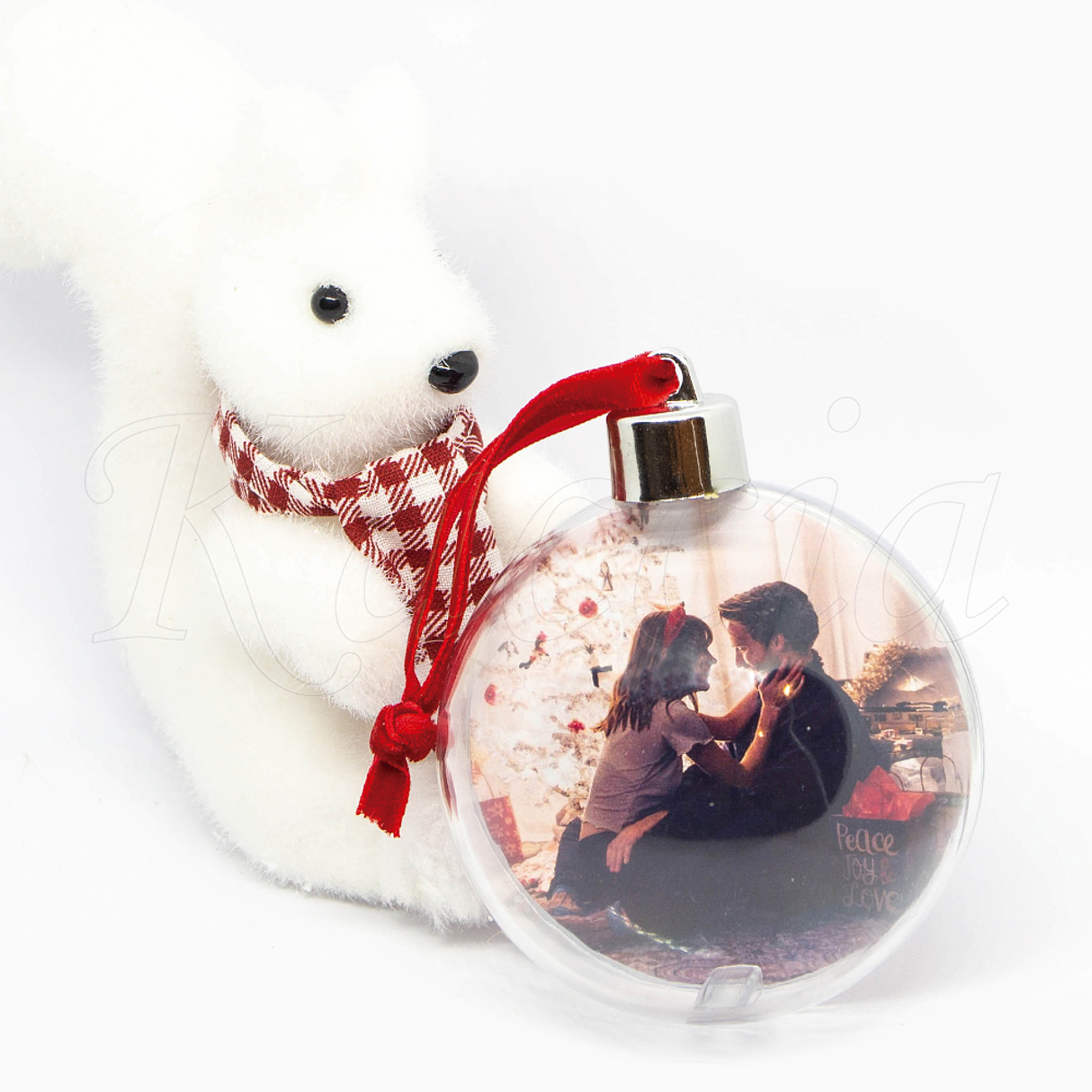 Bola de Natal Personalizável com Fotos Esférica  1