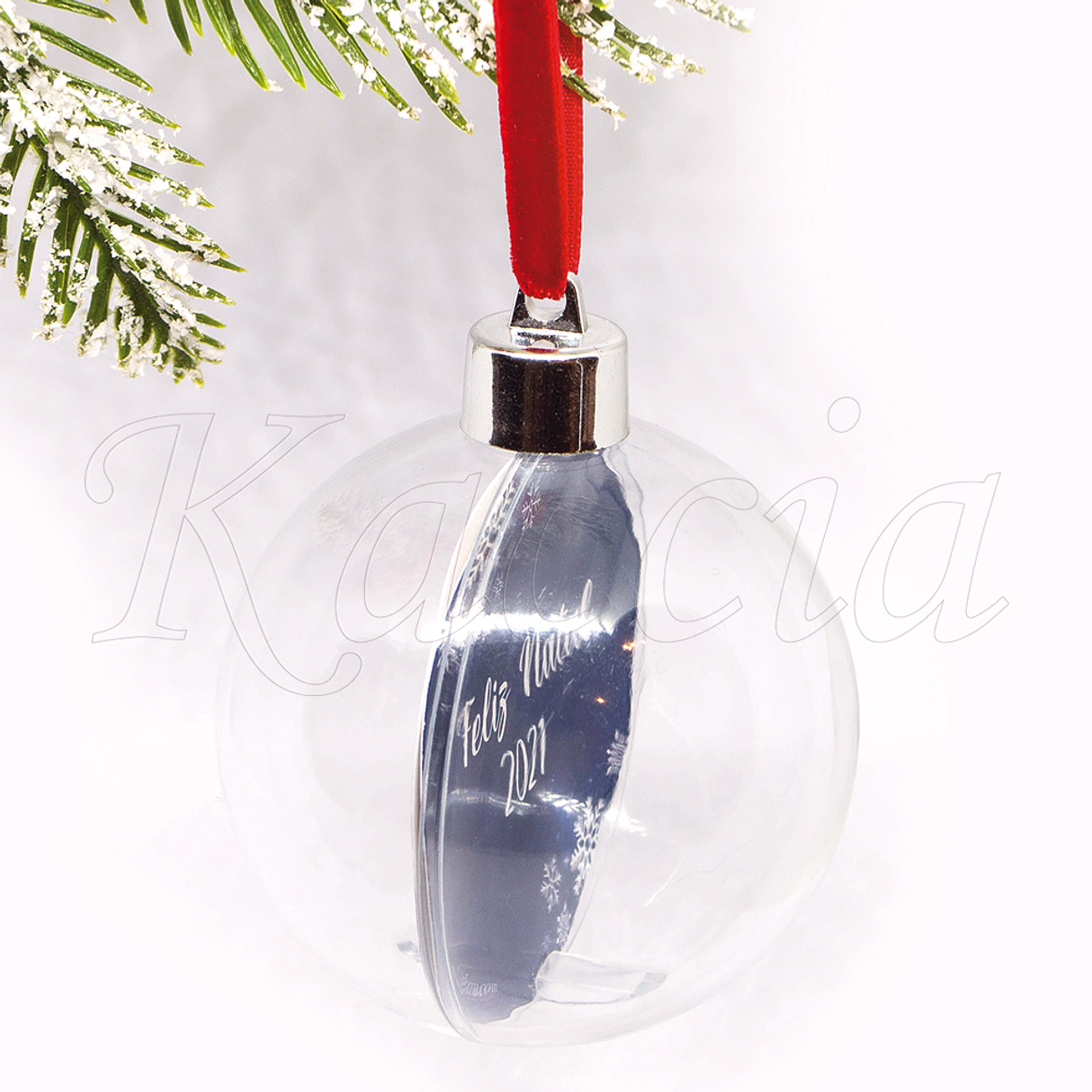 Bola de Natal Personalizável com Foto e Frase Esférica  3