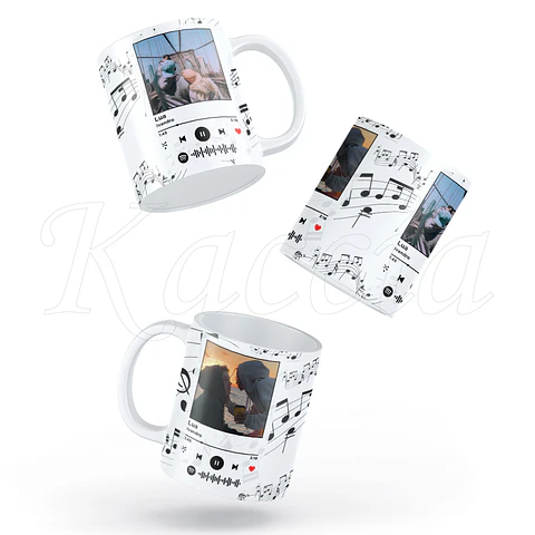 Caneca Personalizada Spotify Notas Musicais