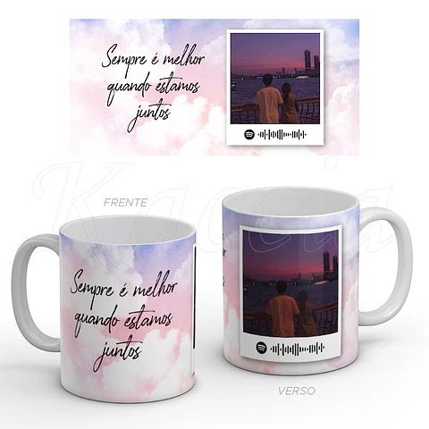 Caneca Personalizada Spotify com Frase Aesthetic