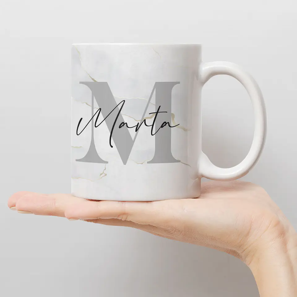 Caneca Personalizada Nome Mármore 4