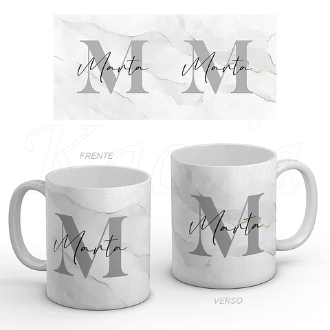 Caneca Personalizada Nome Mármore