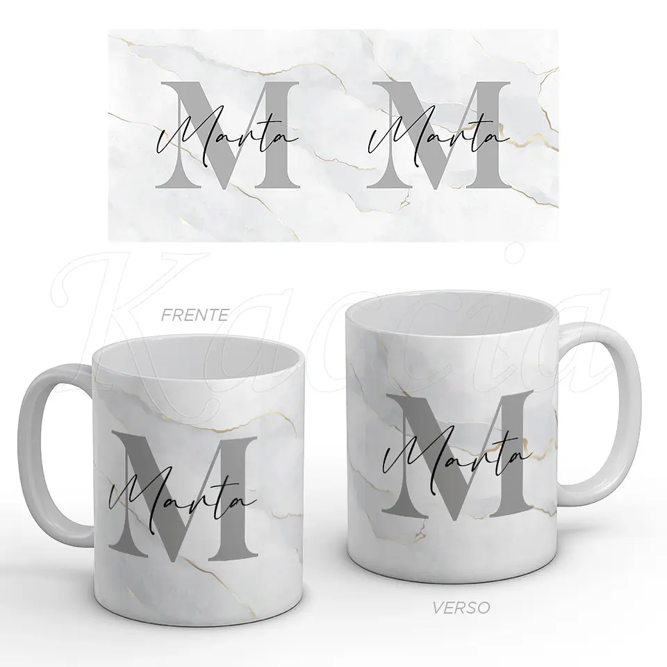 Caneca Personalizada Nome Mármore 1
