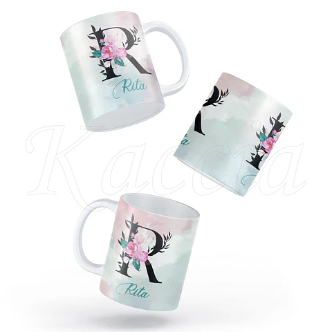 Caneca Personalizada Nome Aquarela