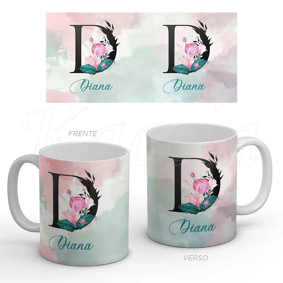 Caneca Personalizada Nome Aquarela 1