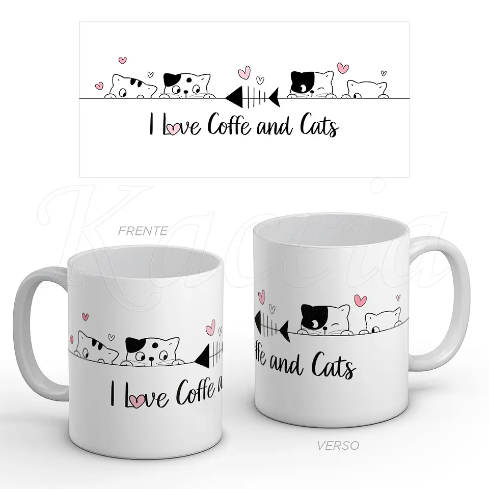 Caneca Café e Gatos Love 1
