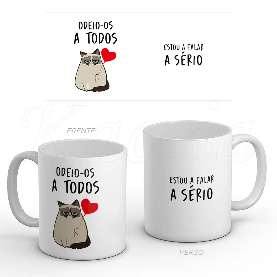 Caneca Odeio-os a Todos Grumpy Cat 1