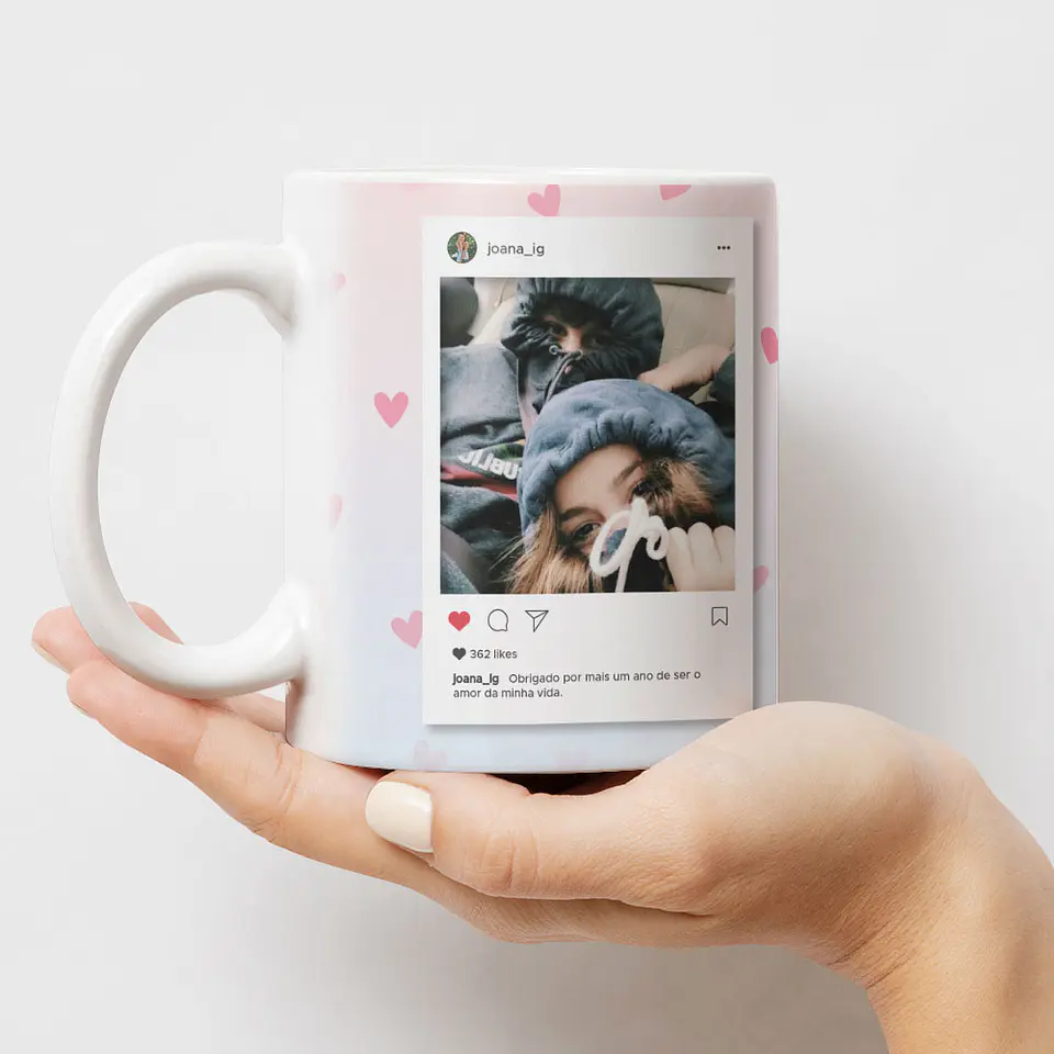 Caneca Personalizada Instagram Hearts 3