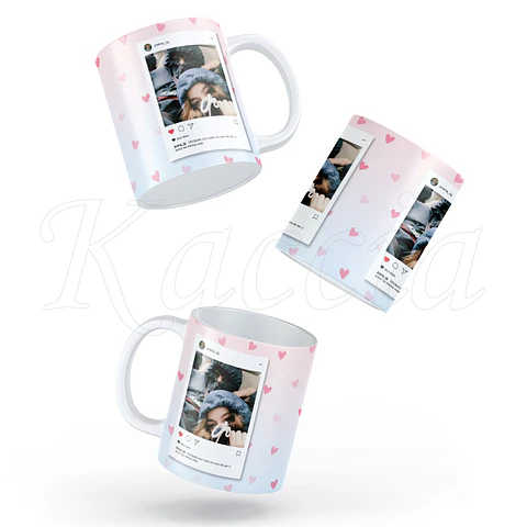 Caneca Personalizada Instagram Hearts