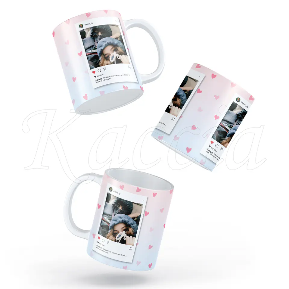 Caneca Personalizada Instagram Hearts 2