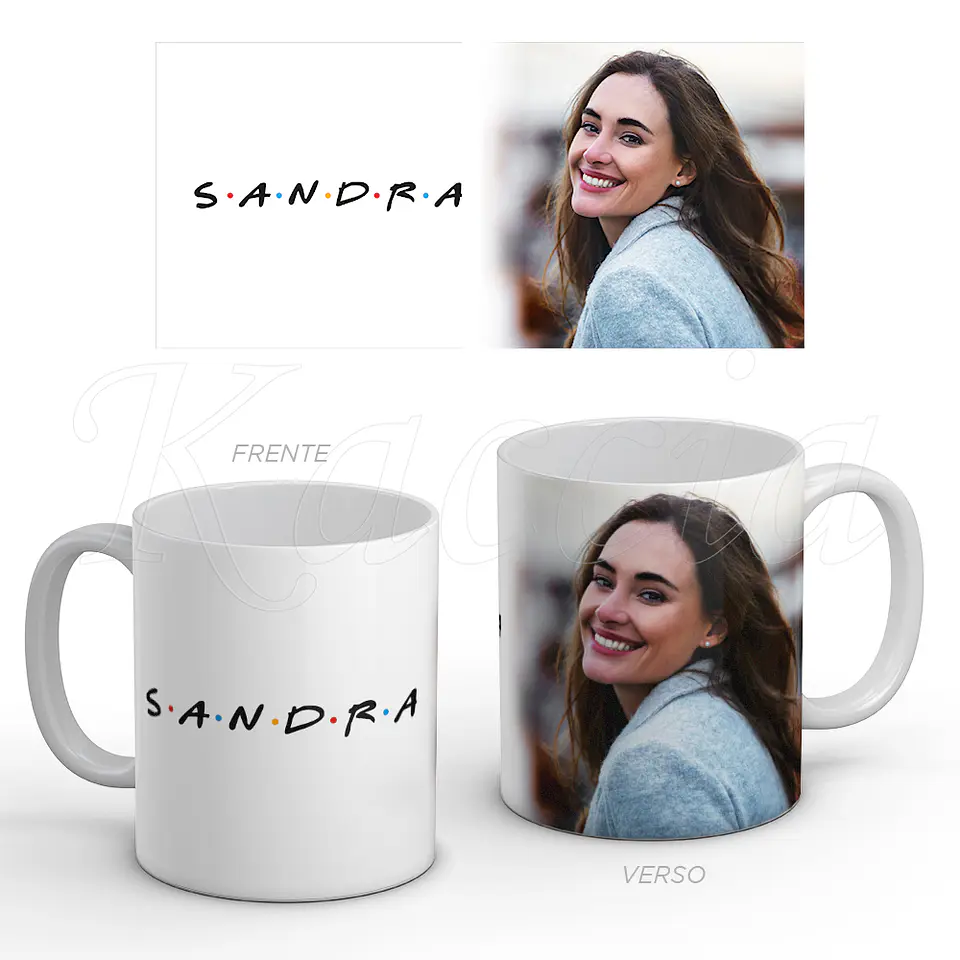 Caneca Personalizada Nome com Foto Estilo Friends 1