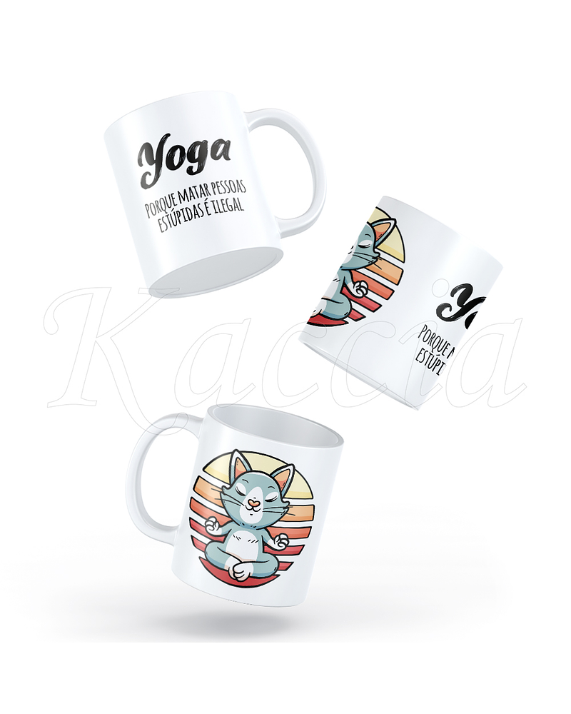 Caneca Yoga Cat...