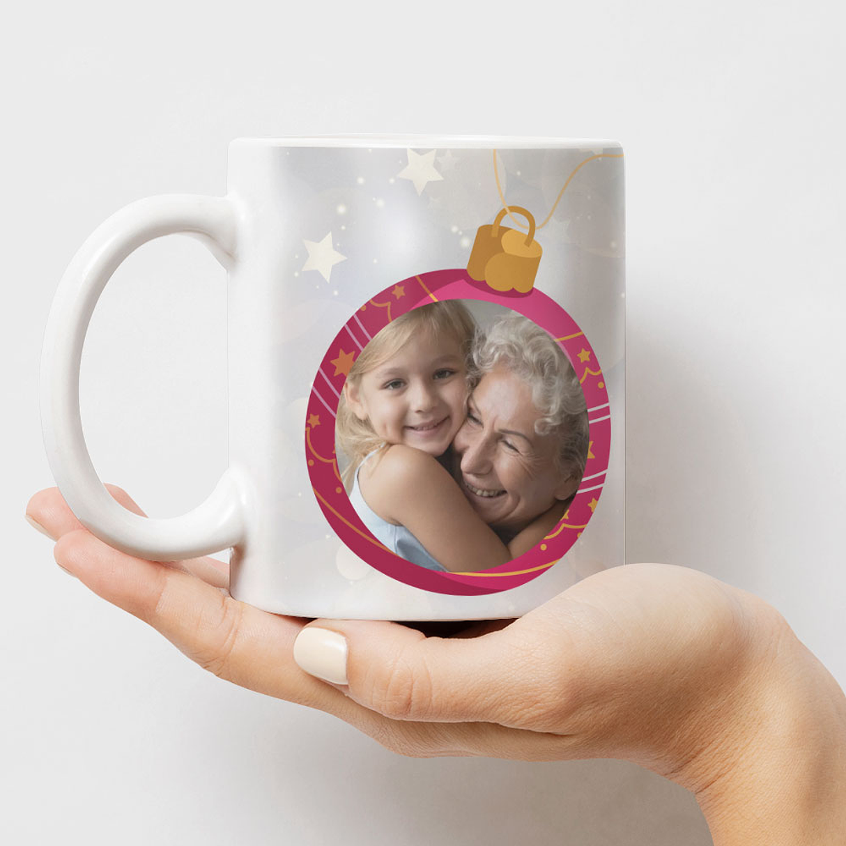 Caneca Personalizada Bola de Natal com Foto 7
