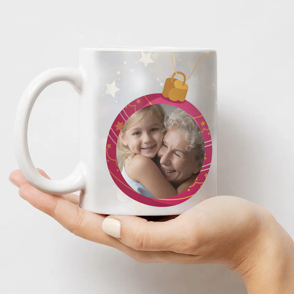 Caneca Personalizada Bola de Natal com Foto 7