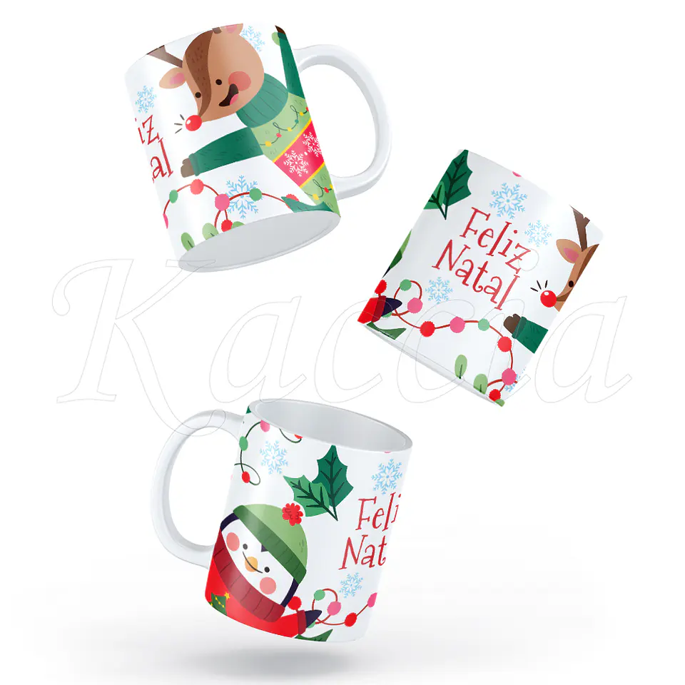 Caneca Natal Rena e Pinguim 4