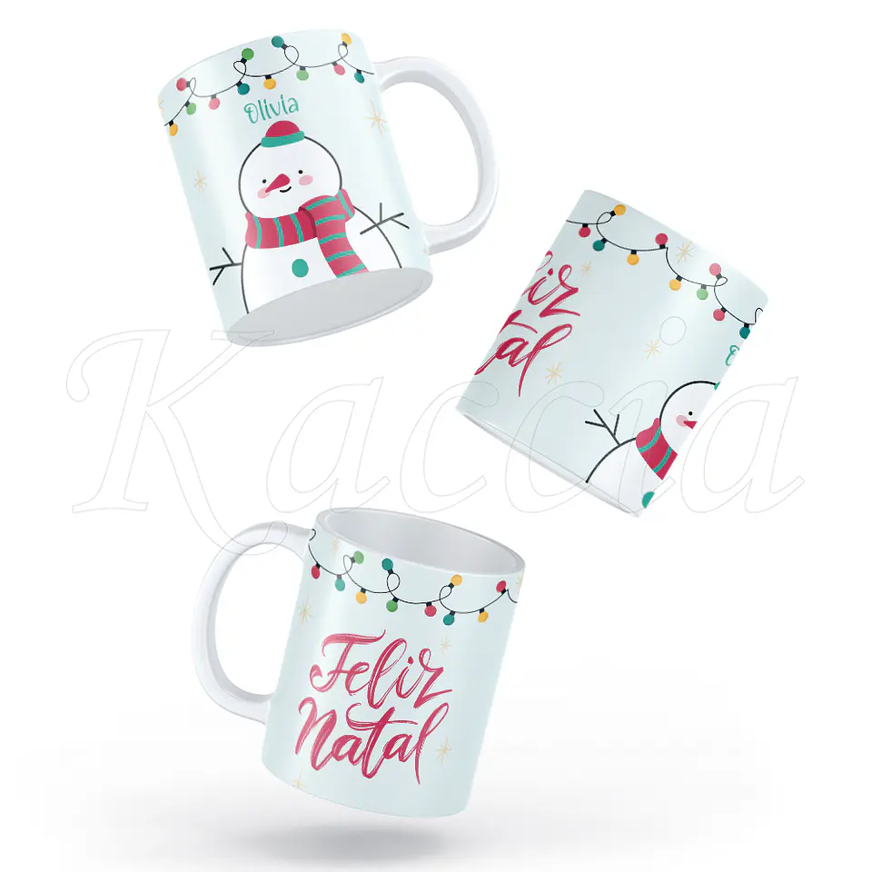 Caneca Personalizada Feliz Natal Boneco de Neve 5
