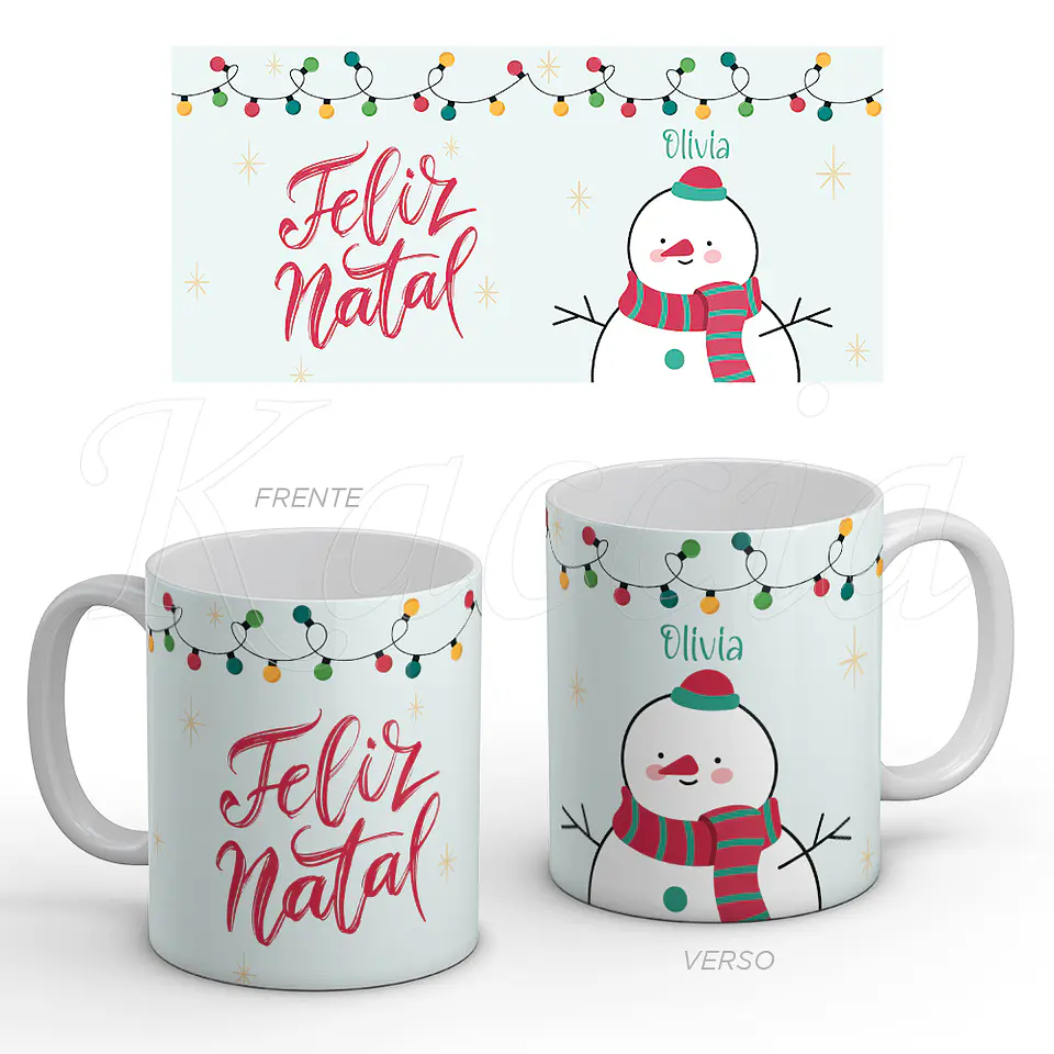 Caneca Personalizada Feliz Natal Boneco de Neve 1