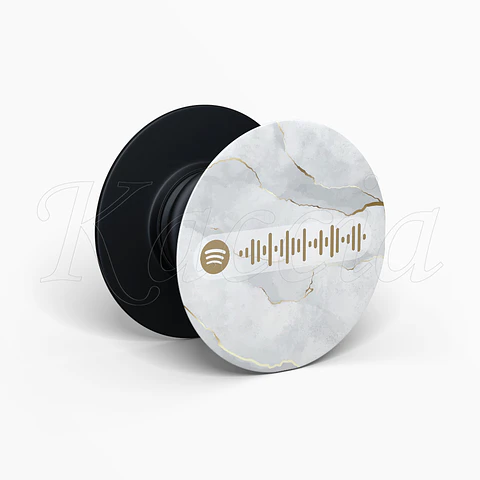 Pop Socket Personalizado Spotify Mármore Branco