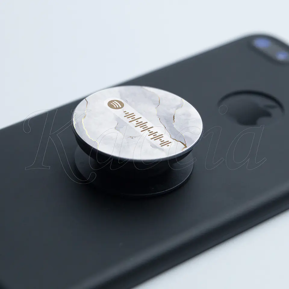 Pop Socket Personalizado Spotify Mármore Branco 4