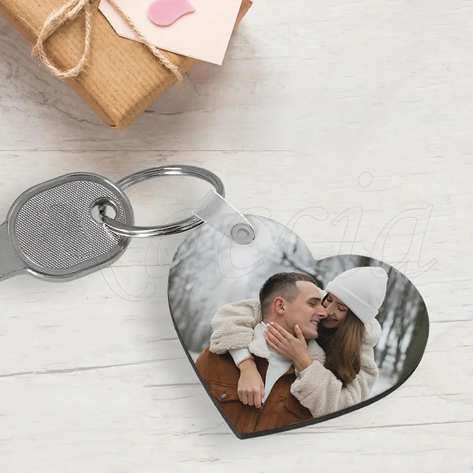 Porta-chaves Personalizado Coração com Foto Dupla 2