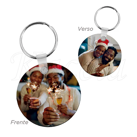 Porta-chaves Personalizado Redondo com Foto Dupla