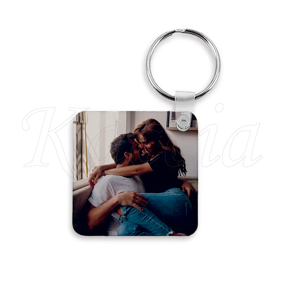 Porta-chaves Personalizado Quadrado com Foto Dupla 2
