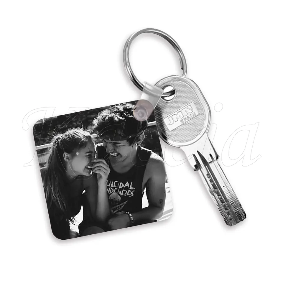 Porta-chaves Personalizado Quadrado com Foto Dupla 3