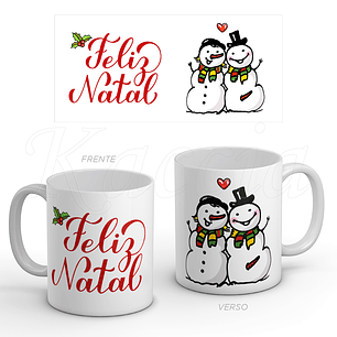 Caneca Feliz Natal Bonecos de Neve