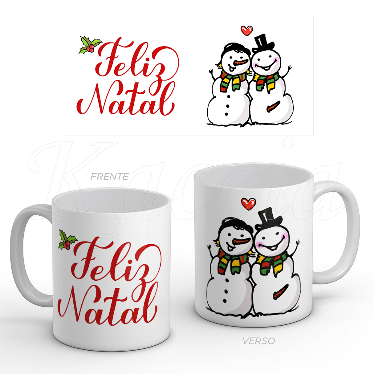Caneca Feliz Natal Bonecos de Neve 1