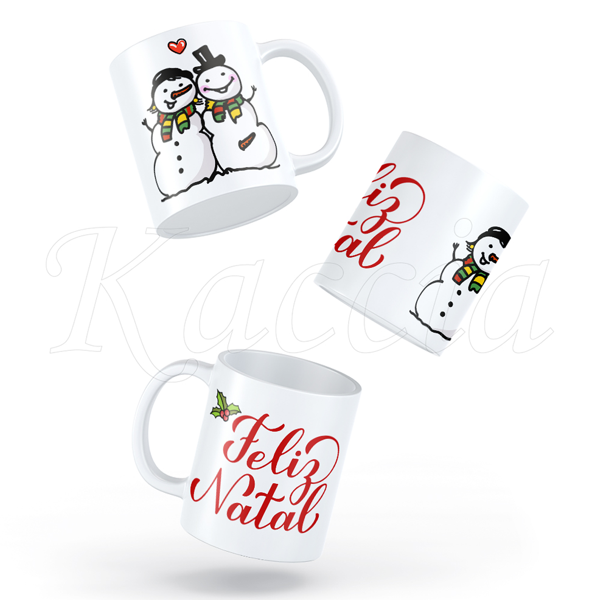 Caneca Feliz Natal Bonecos de Neve 4
