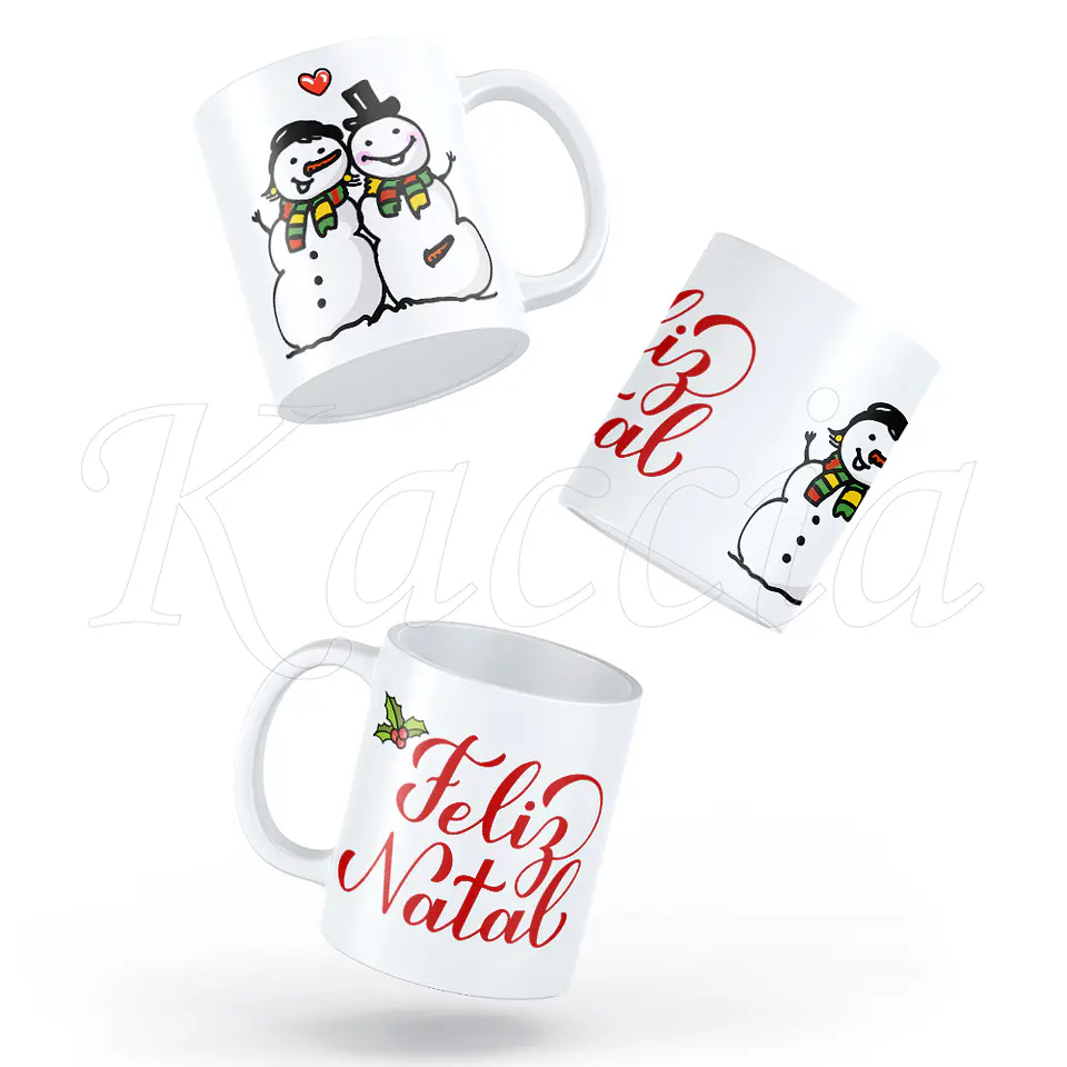 Caneca Feliz Natal Bonecos de Neve 4