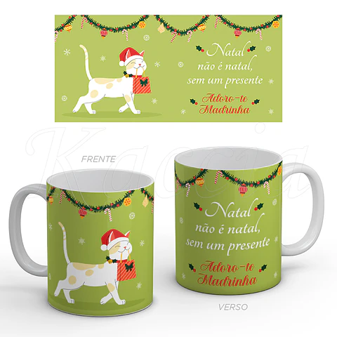 Caneca Personalizada Natal Gatinho