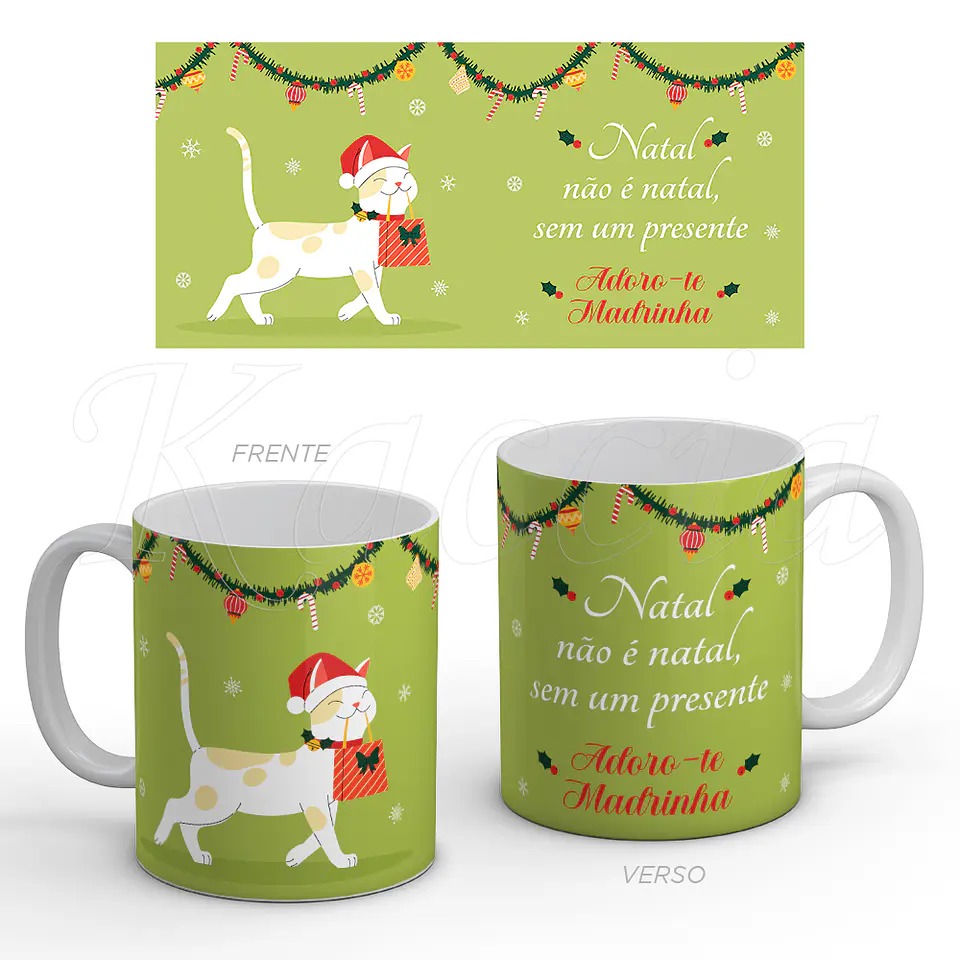 Caneca Personalizada Natal Gatinho 1