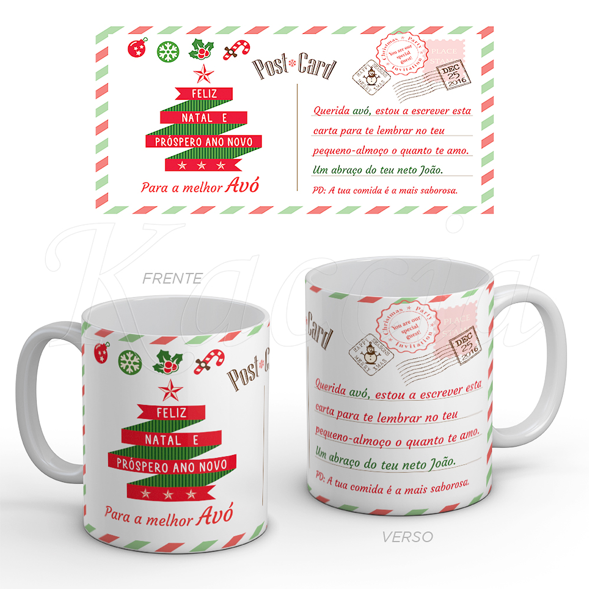 Caneca Personalizada Post Card Natal 1