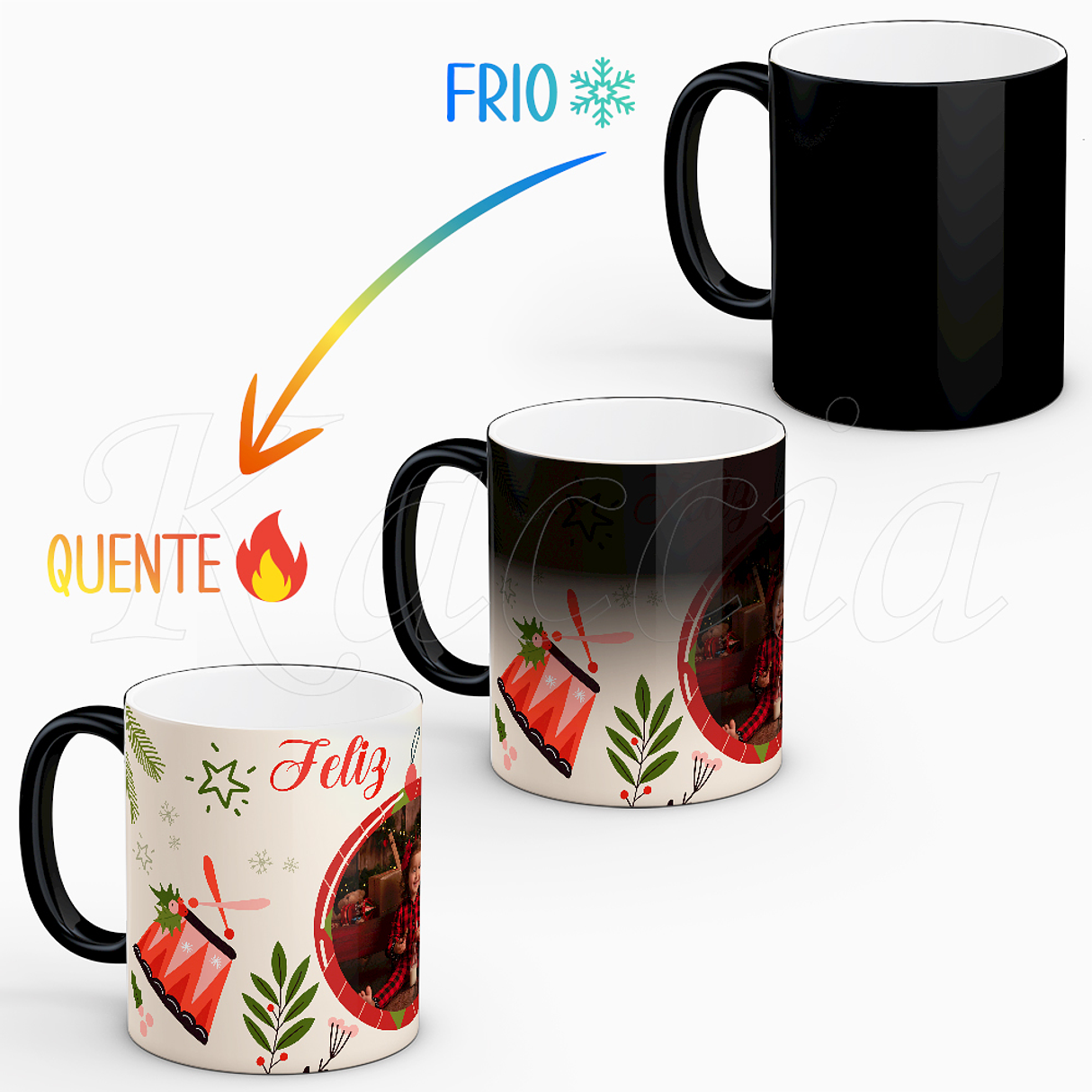 Caneca Personalizada Feliz Natal com Foto 2