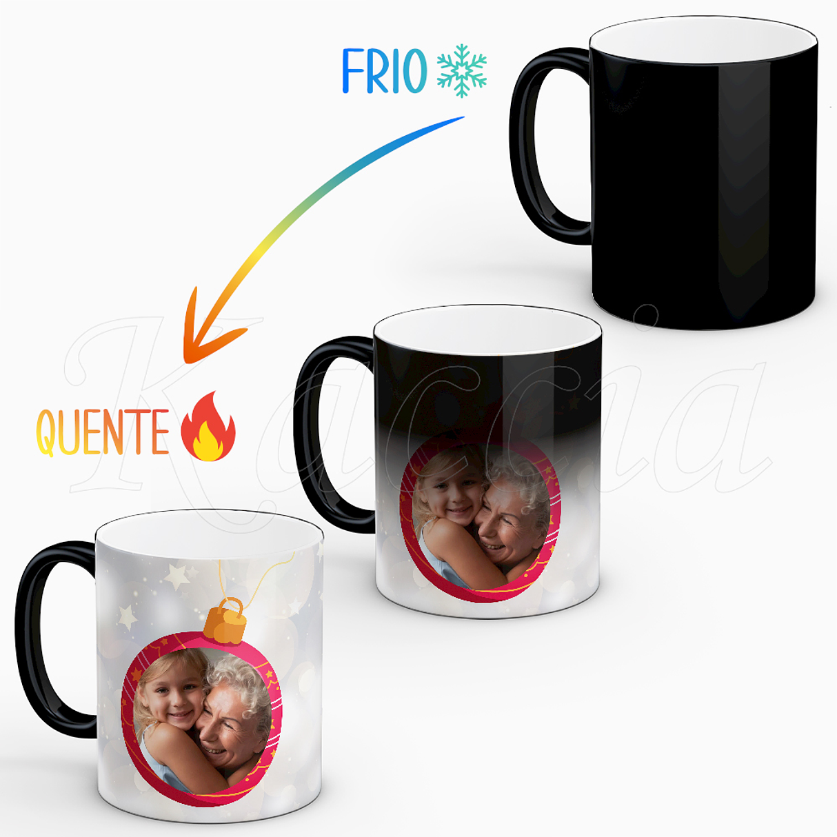 Caneca Personalizada Bola de Natal com Foto 2