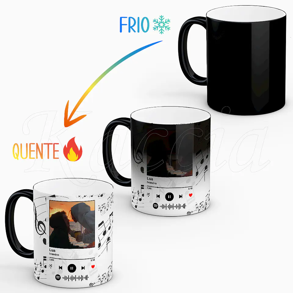 Caneca Personalizada Spotify Notas Musicais 5