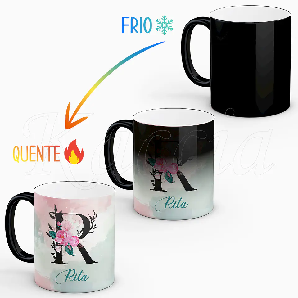 Caneca Personalizada Nome Aquarela 5