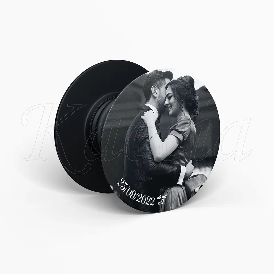 Pop Socket Personalizado com Foto e Data 2