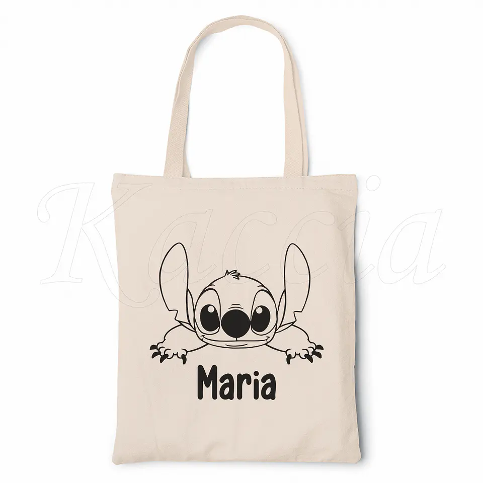 Saco Tote Bag Personalizado Stitch Nomes 1