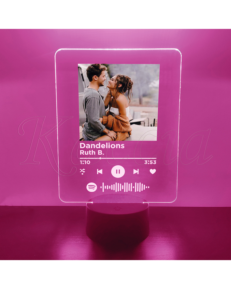 Placa Spotify LED com Foto Personalizável